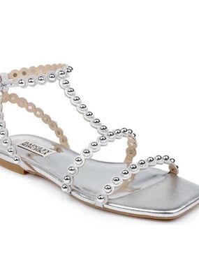 Badgley Mischa Ivory Beaded Strappy Women's Sandal 9.5